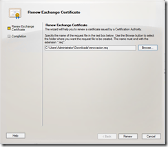 Cómo renovar un certificado en Exchange 2010?