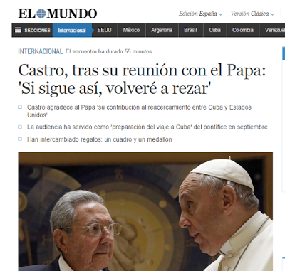 Raúl Castro agradece al Papa y dice que volvería a rezar [+ fotos y portadas web]