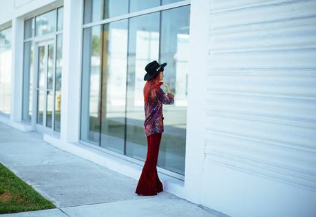 How I wear my Bell Bottoms – Flare Pants Velvet-BellBottom-Flare-amintaonline-hat