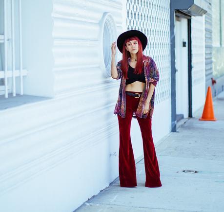 How I wear my Bell Bottoms – Flare Pants Velvet-BellBottom-Flare-amintaonline-hat-6