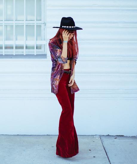 How I wear my Bell Bottoms – Flare Pants Velvet-BellBottom-Flare-amintaonline-hat-2