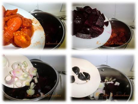 Sopa fría de remolacha al ajo negro