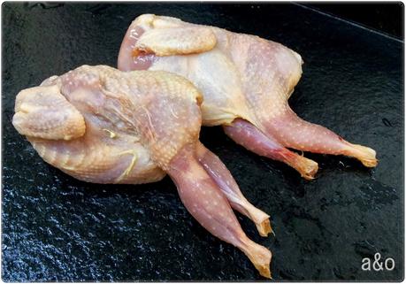 Codornices con salsa de verduras