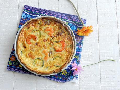 Quiche de calabacín y gambas