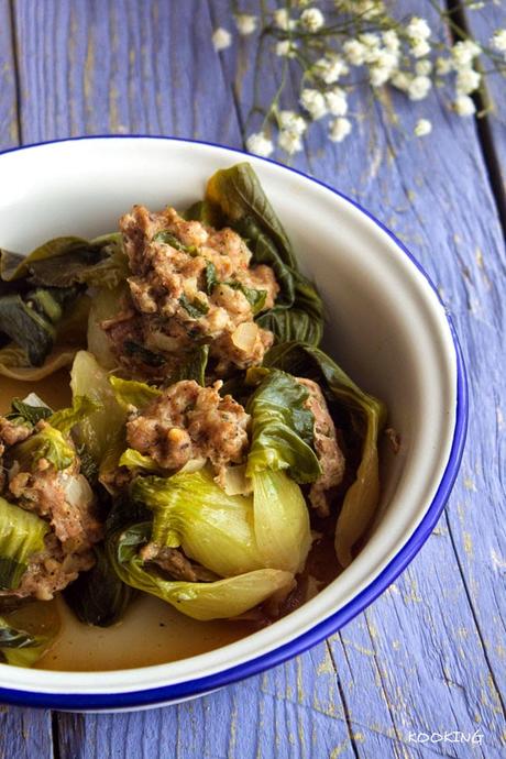 Baby Bok Choy rellenas
