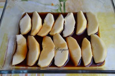 Salmón con Manzana al Horno regadas con Pedro Ximenez