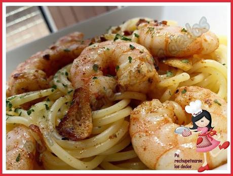 *Espaguetis al pil-pil (tradicional)