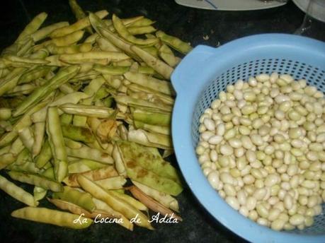 Pochas  frescas estofadas