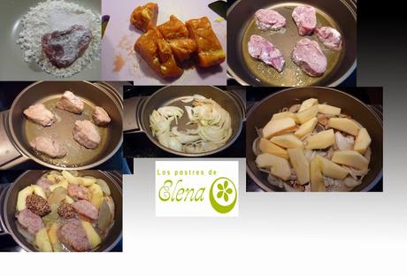 Solomillo con manzana y mostaza