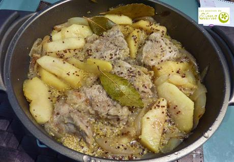 Solomillo con manzana y mostaza