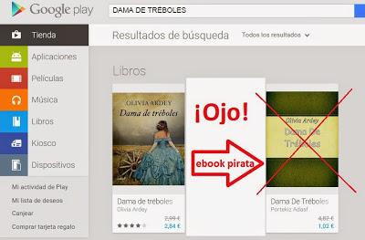 ¡Cuidado! Venden un ebook ilegal de DAMA DE TRÉBOLES