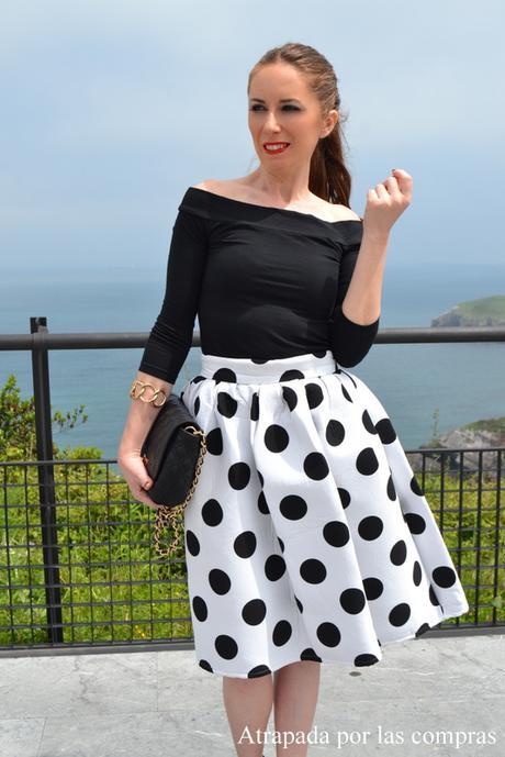 POLKA DOTS MIDI SKIRT