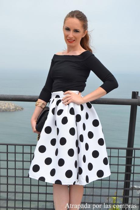 POLKA DOTS MIDI SKIRT