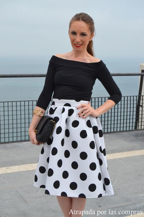 POLKA DOTS MIDI SKIRT