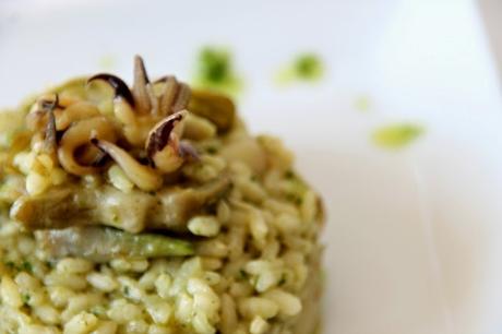 receta: risotto de alcachofas y sepia - recipe: artichoke and sepia risotto