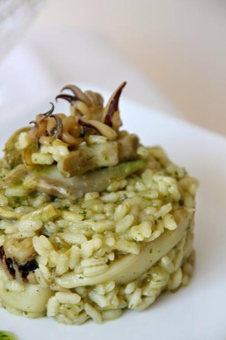 receta: risotto de alcachofas y sepia - recipe: artichoke and sepia risotto