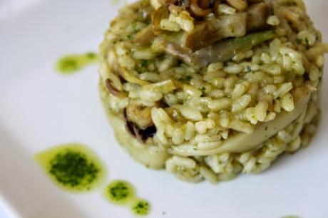 receta: risotto de alcachofas y sepia - recipe: artichoke and sepia risotto