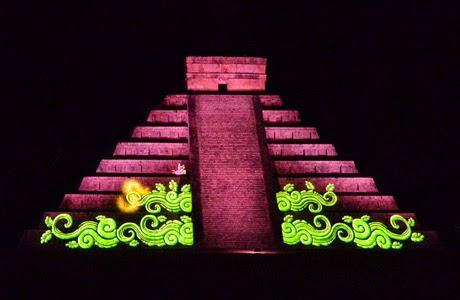 Noches de Kukulkán, Chichén Itzá, Yucatán, Templo de Kukulkán, 