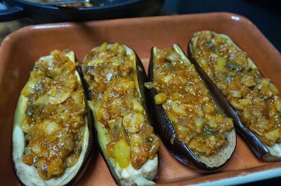 Berenjenas rellenas de verduras