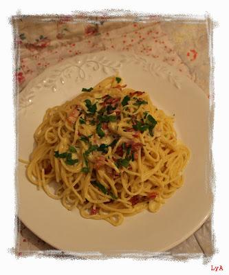 Espaguettis a la carbonara ... la receta del apuro
