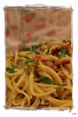 Espaguettis a la carbonara ... la receta del apuro
