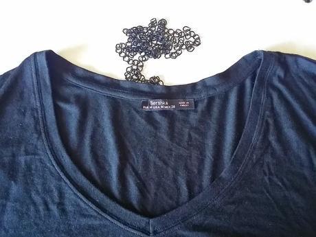 DIY Camiseta joya: Customiza con cadenas y abalorios en forma de collar (Parte 6)