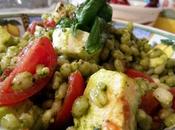 Ensalada cebada perlada Cebada pesto Orzo perlato pesto, pomodori mozzarella