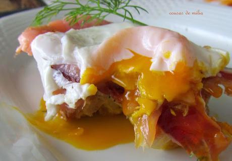 Montadito de jamón, salmón y huevos  #festadosalmón