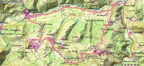 Mapa de la ruta del Camino Encantado