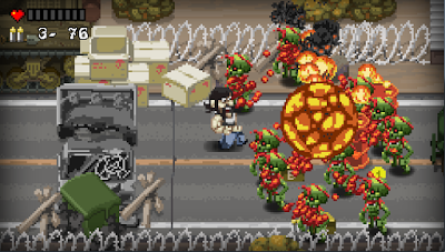 Angus hates Aliens, y cárgate extraterrestres en este shooter pixelado