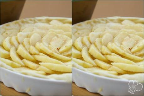 Tarta plana de manzana.