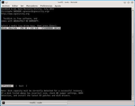 Como recuperar particiones dañadas con TestDisk TestDisk-Selection