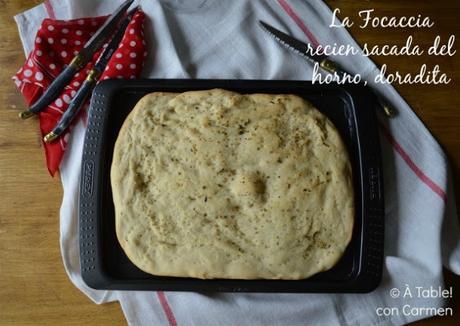 Focaccia con Allioli de Calabacín y Boquerones Vinagreta