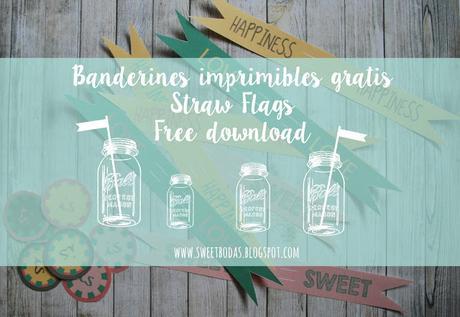 Banderines imprimibles gratis para pajitas