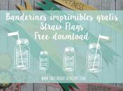 Banderines imprimibles gratis para pajitas