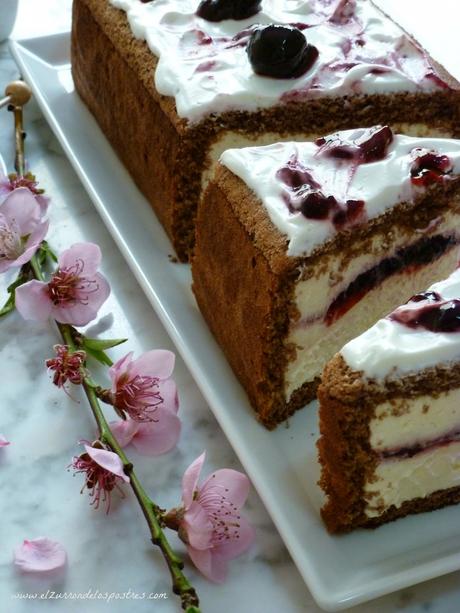 Pastel con Harina Teff, Mascarpone y Cerezas