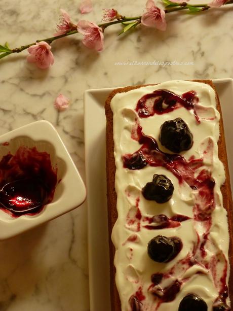 Pastel con Harina Teff, Mascarpone y Cerezas