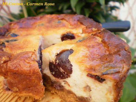 TARTA DE QUESO CON CEREZAS EN AGUARDIENTE