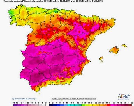 Temperaturas inusualmente altas para un mes de mayo