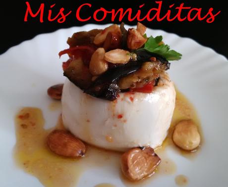 MOZZARELLA RELLENA DE TOMATES Y BERENJENAS ASADAS