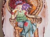 Galleta decorada chica sentada asiento mimbre (tutorial)