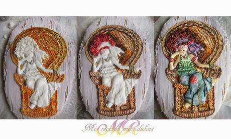 GALLETA DECORADA 2D, CHICA SENTADA EN ASIENTO DE MIMBRE (TUTORIAL)