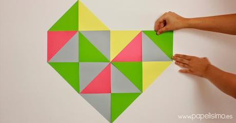 Juego de memoria Diy con corazón geométrico