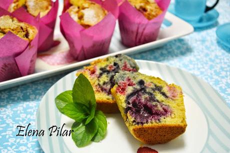 Muffins de moras y frambuesas