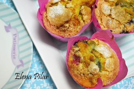 Muffins de moras y frambuesas