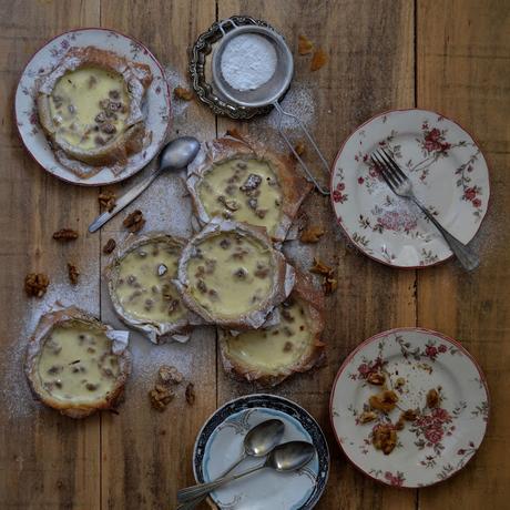 TARTALETAS DE CREMA CON NUECES