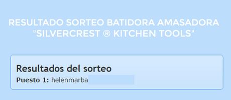 Resultado sorteo BATIDORA AMASADORA 