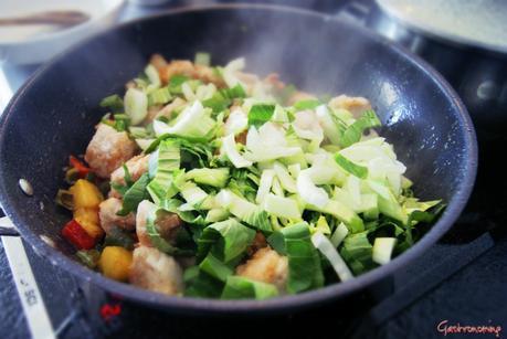 Pollo con piña en salsa agridulce