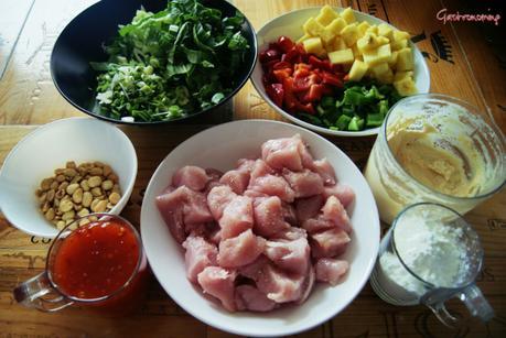 Pollo con piña en salsa agridulce