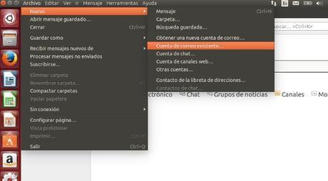 Como añadir una cuenta de correo a Thunderbird en Ubuntu
